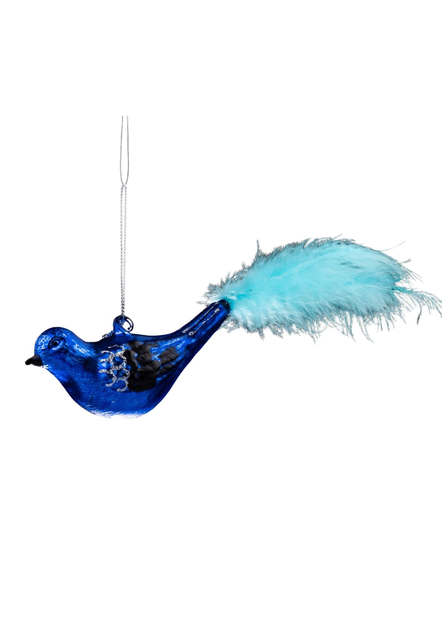 Blue Glass Bird-Aqua/Blue Tail-4" (AO-302)