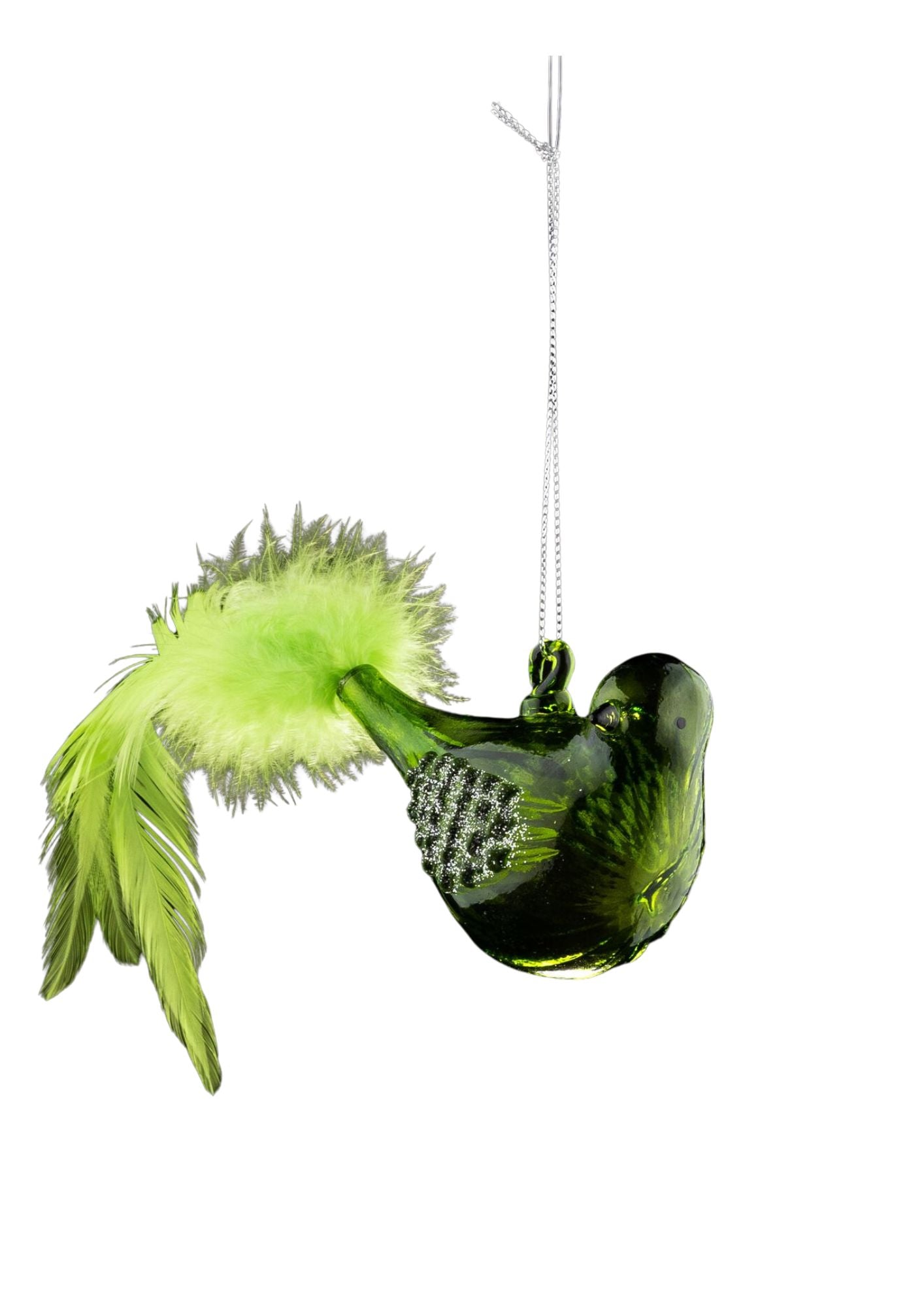 Green Glass Bird-Green Tail-4" (AO-304)