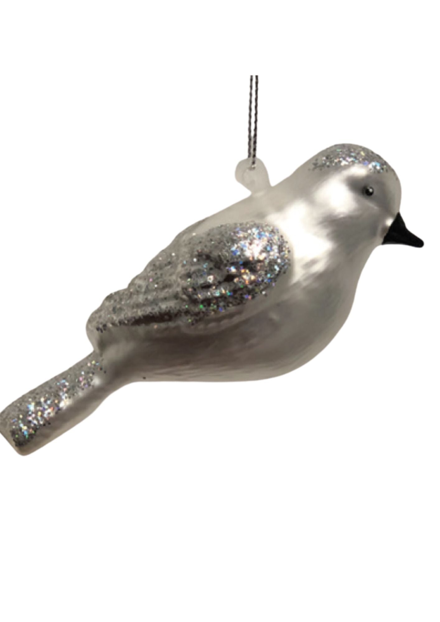 Small Silver Glass Bird Glitter Wings (AO-308)