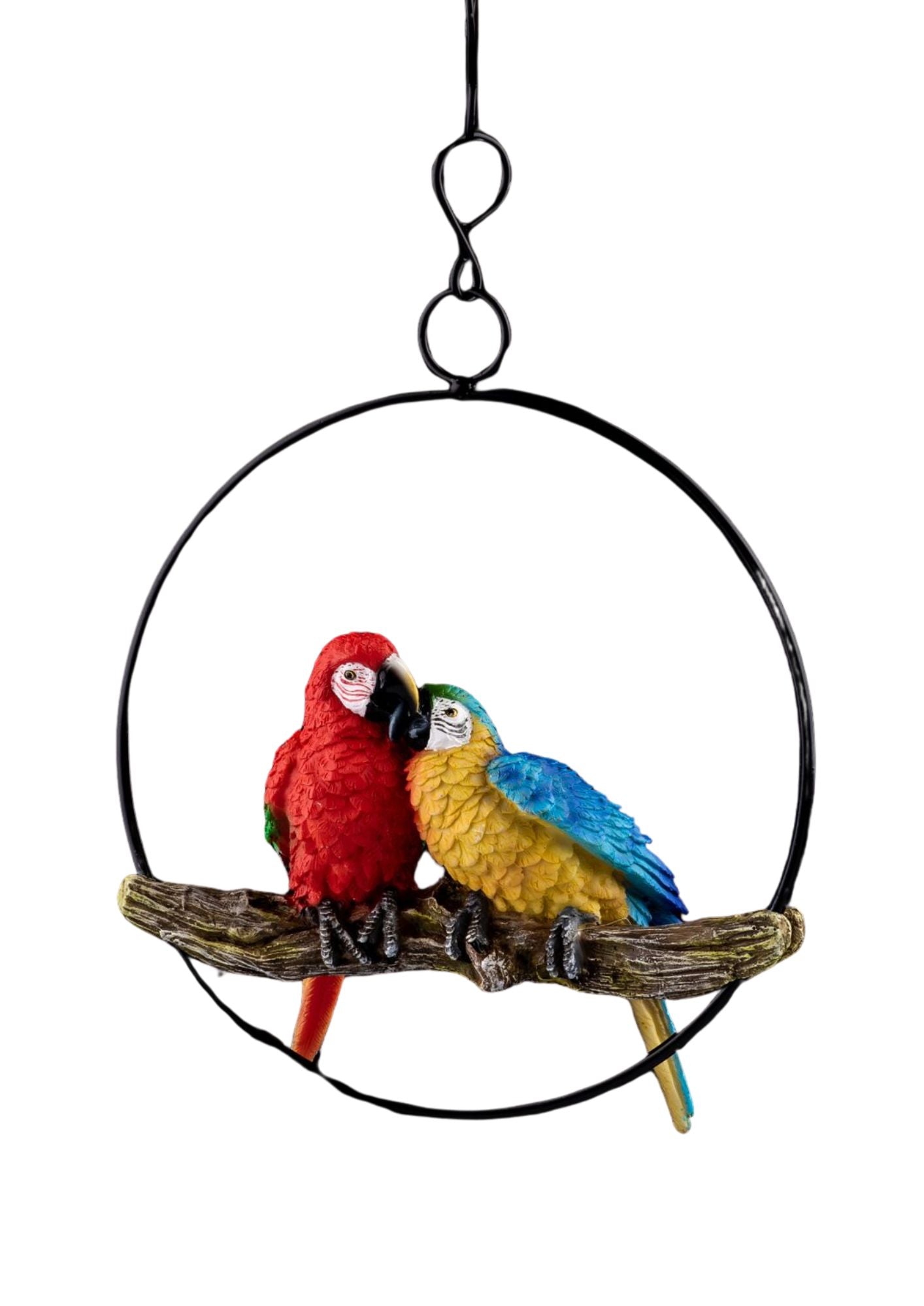 2 Small 5" Colorful Parrots On Perch (AO-310)