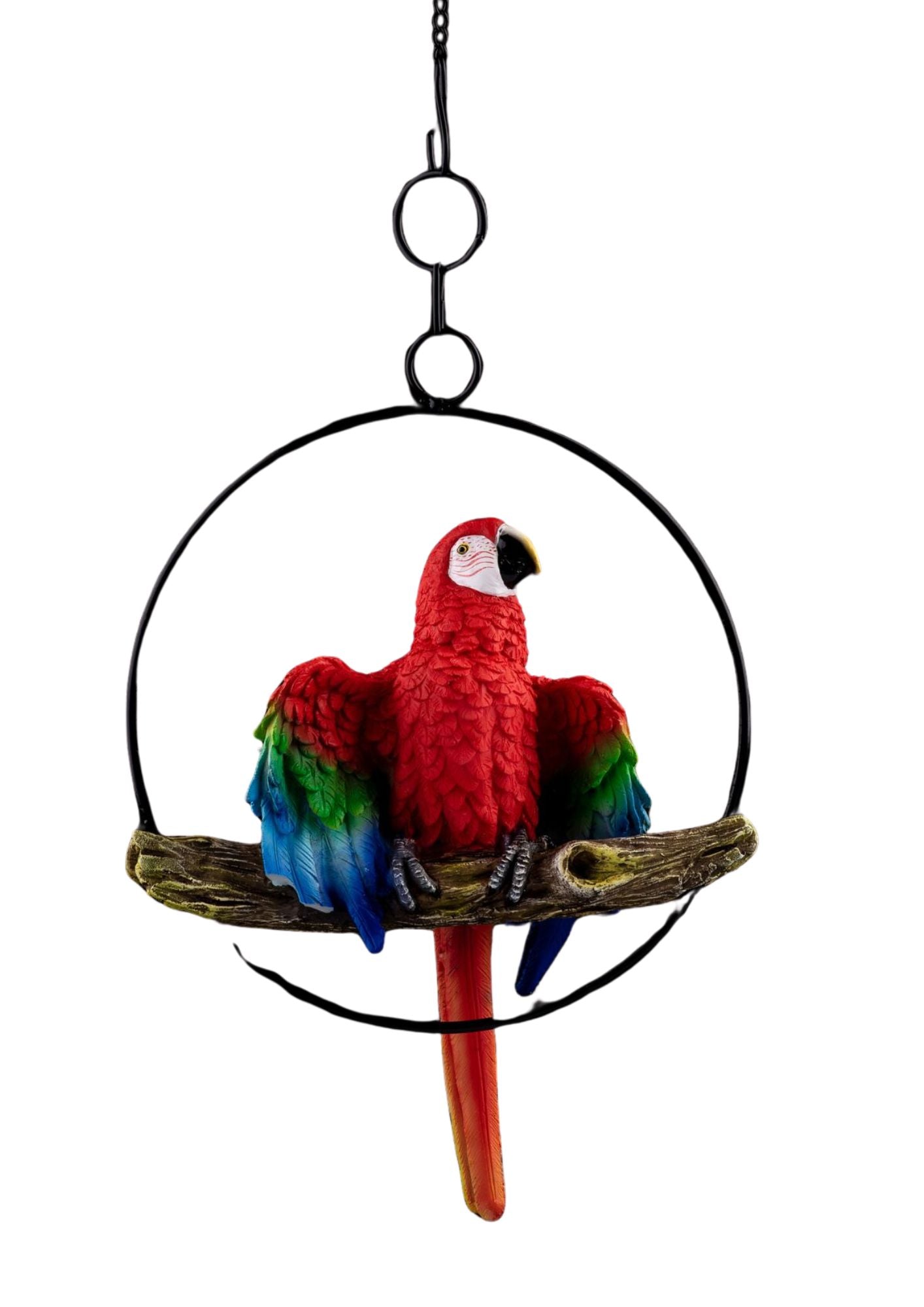 Large 9" Red Parrot On Perch (AO-312)