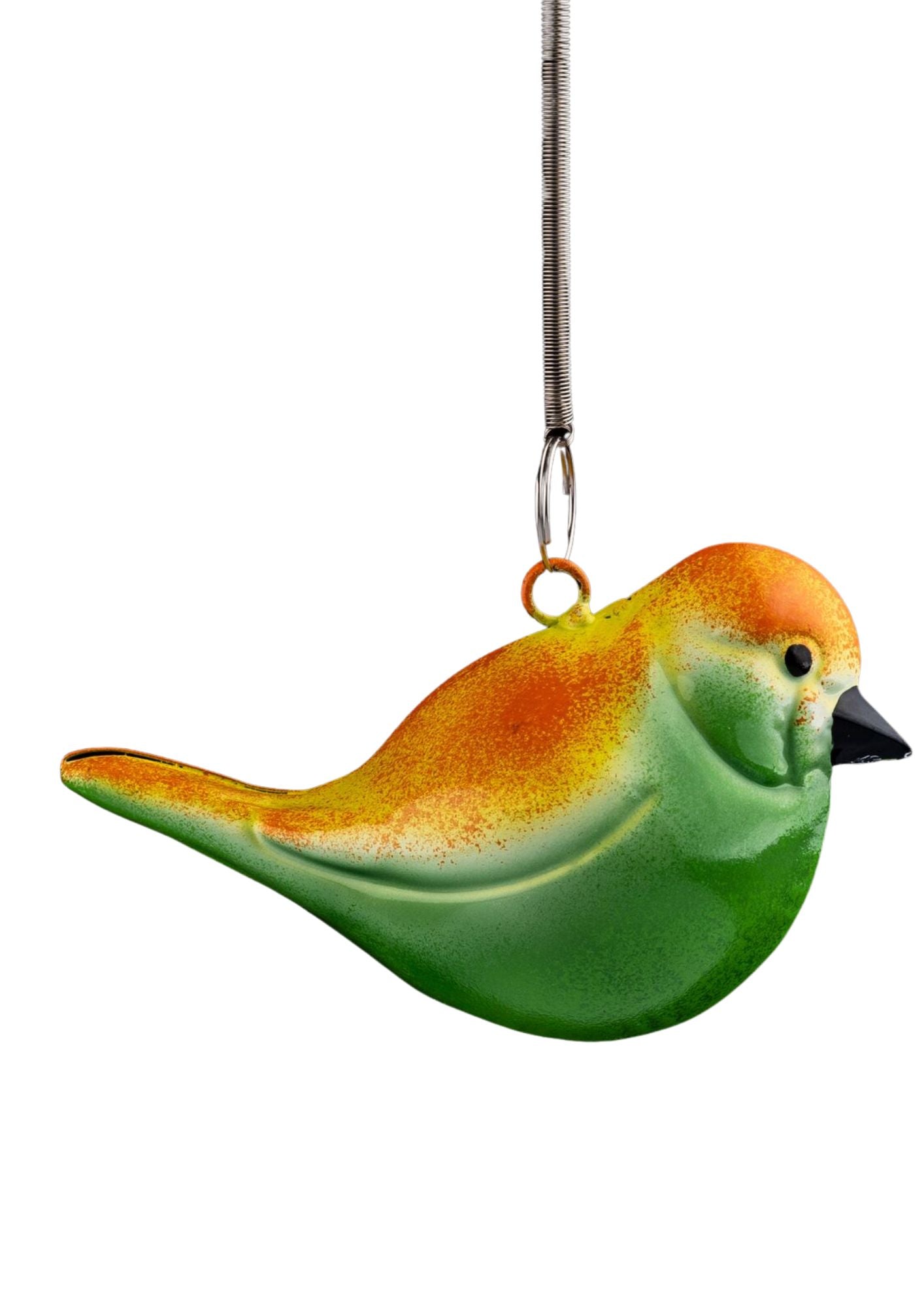 Metal Bird w/ Spiral Hanger-Green Multi (AO-314)