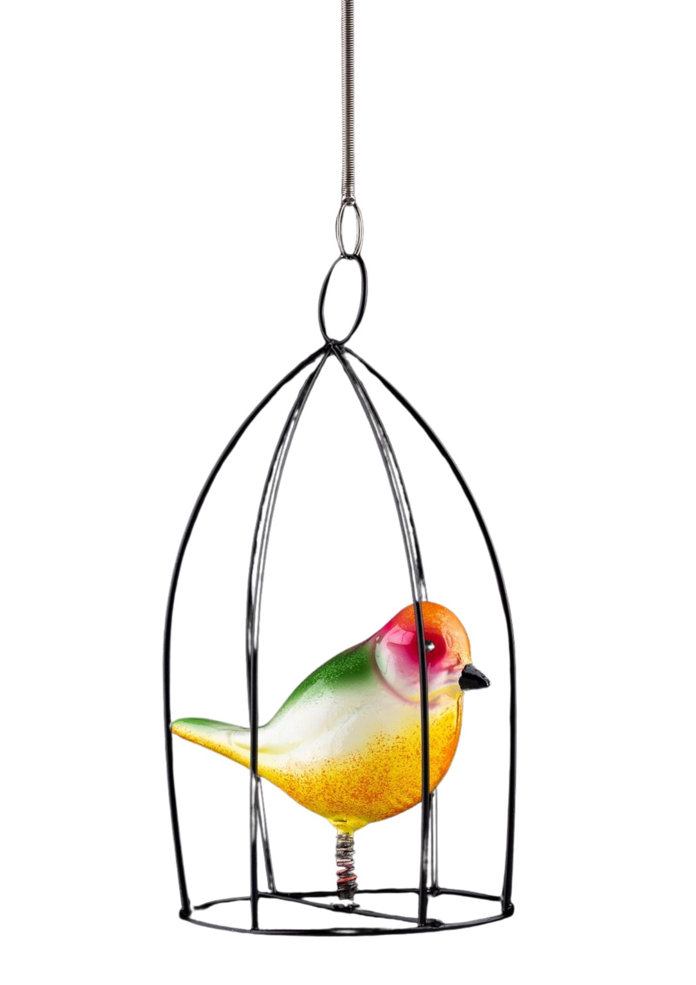 Metal Bird in Birdcage (AO-315)