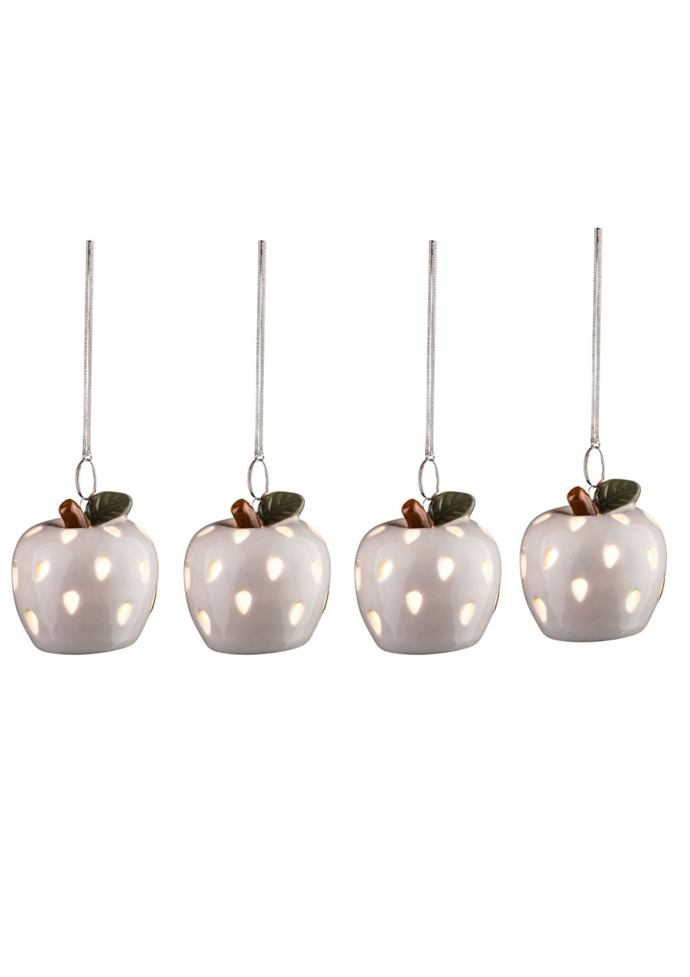 LED Ceramic Apples Set of 4 (AO-405)