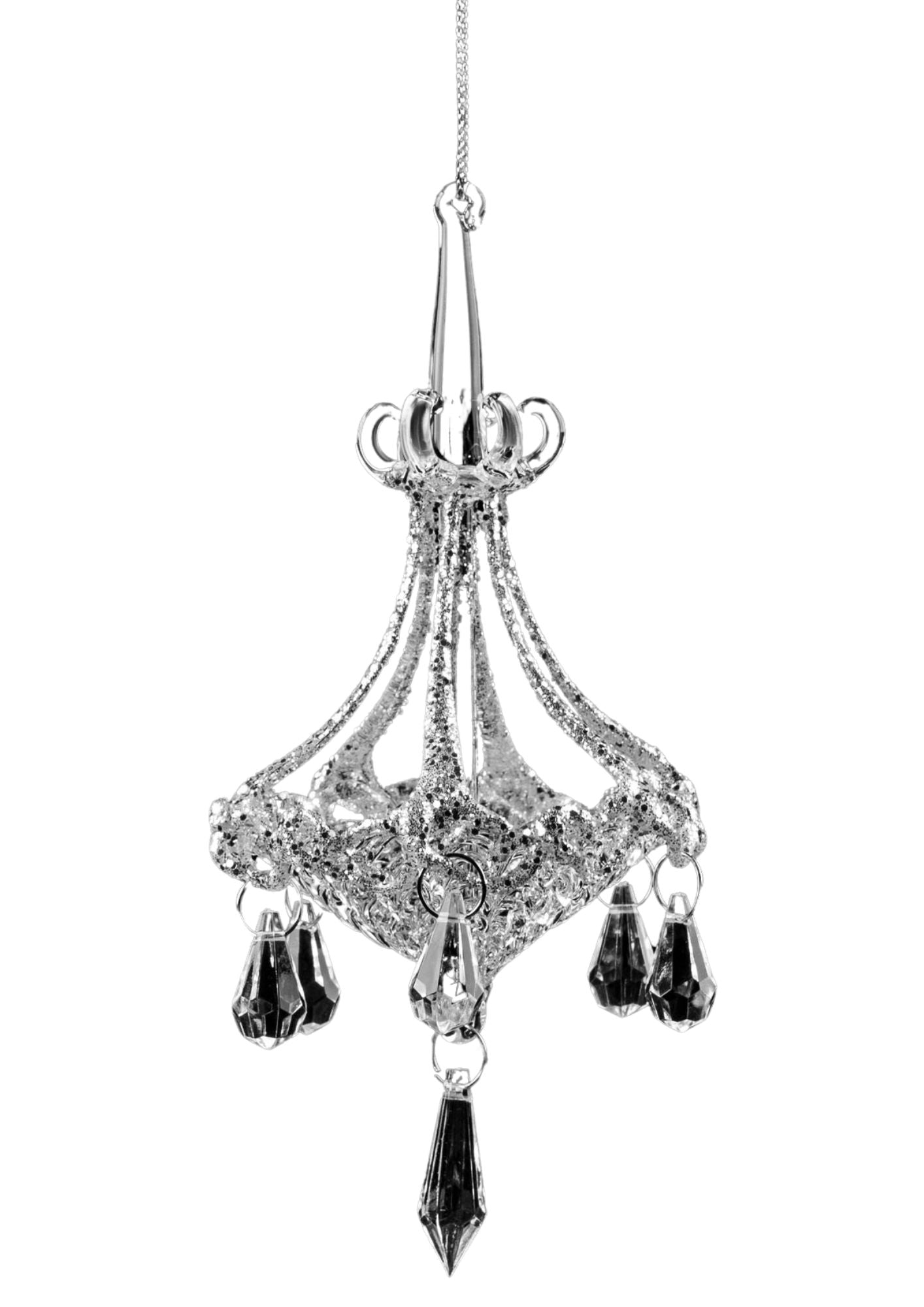 Glass Chandelier Silver Glitter 5" (AO-501)