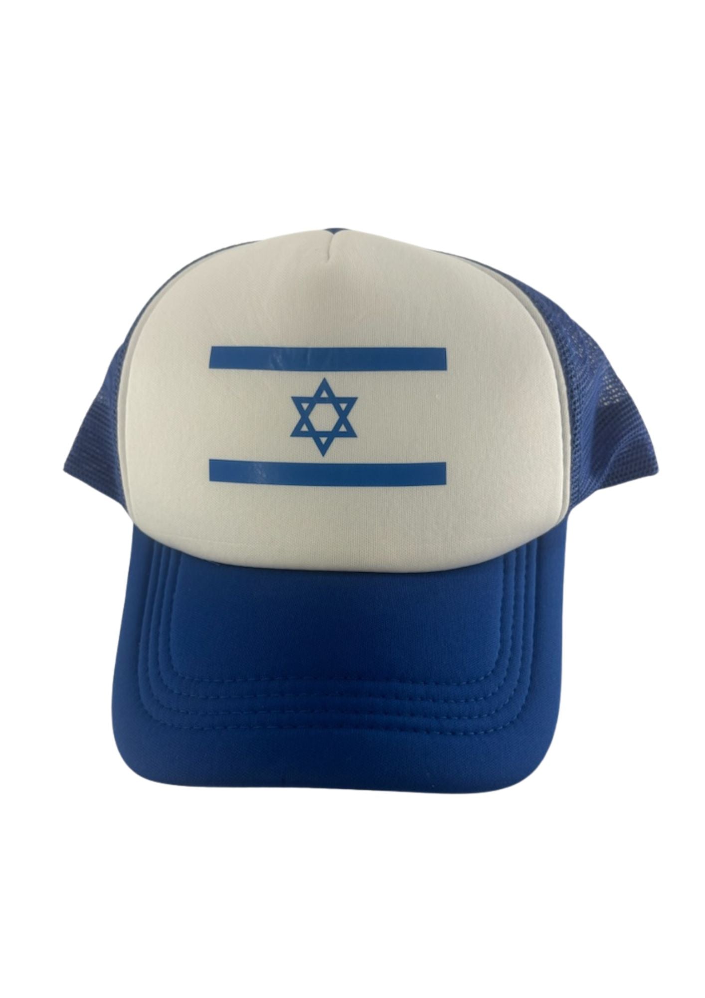 Israel Flag Cap - White/Blue Mesh I-IC#1-1