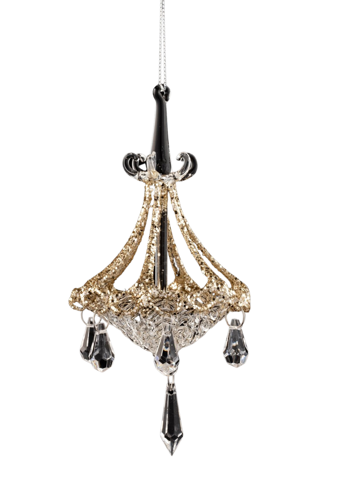 Glass Chandelier Gold Glitter 5" (AO-500)
