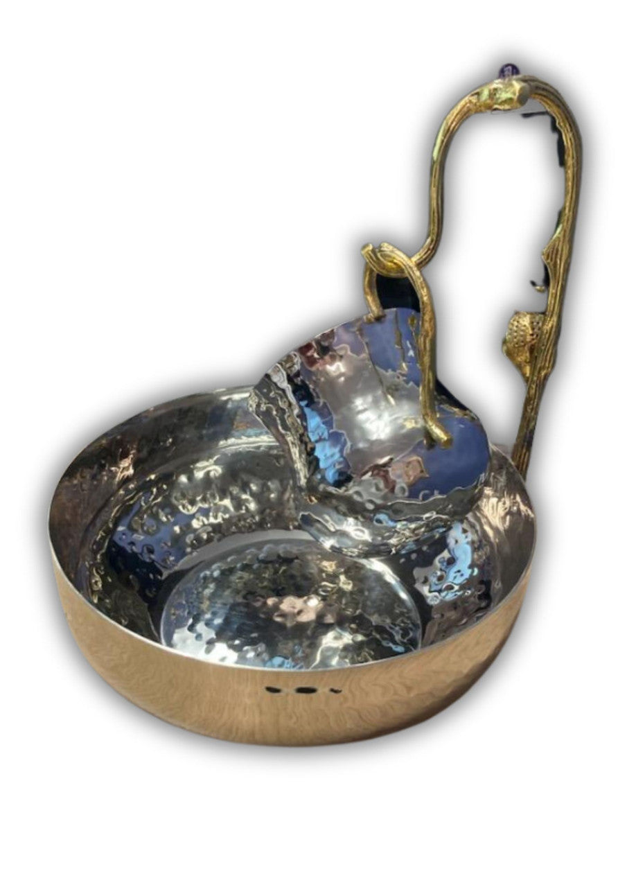 Hammered Silverplated Mayim Achronim-Pomegranate Design (MA-9375)