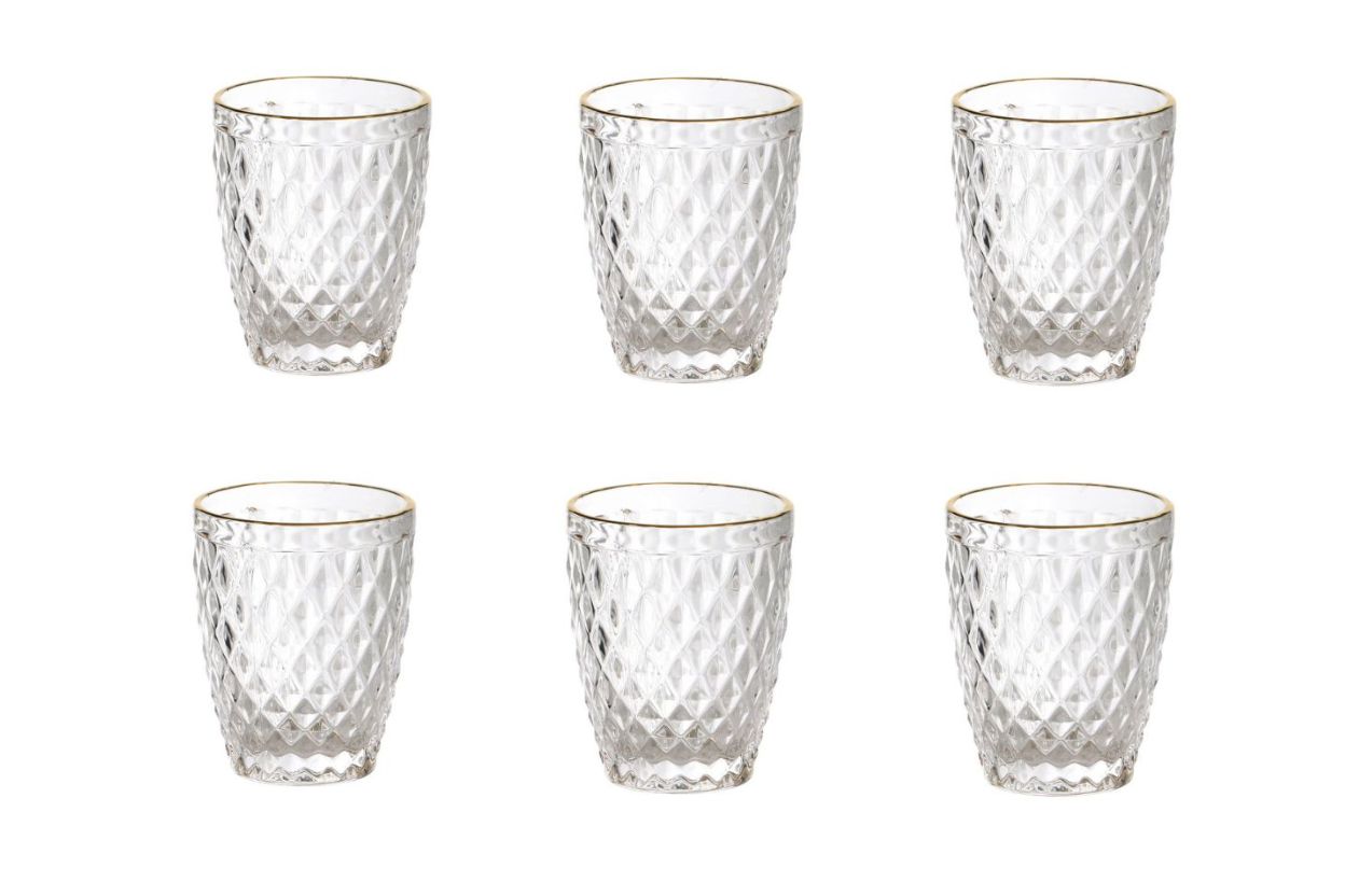 Set of 6 Glass Kiddush Cups 250ml (KC-X5369)