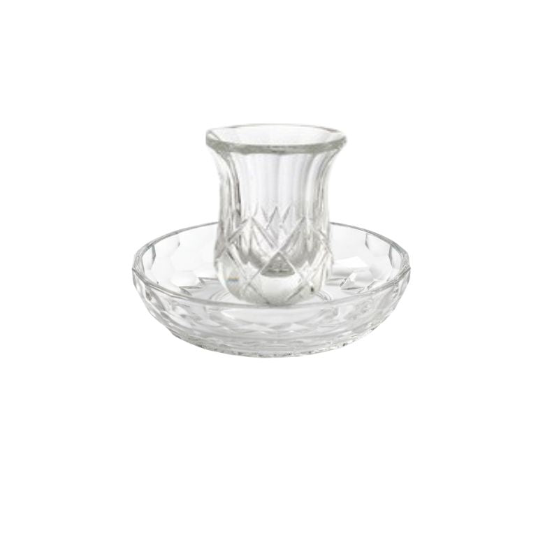 Crystal Kiddush Cup w/ Plate (KC-X5552A)