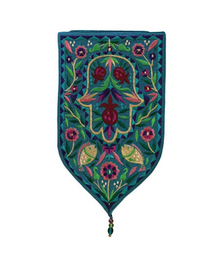 Small Teal Yad Shield Tapestry