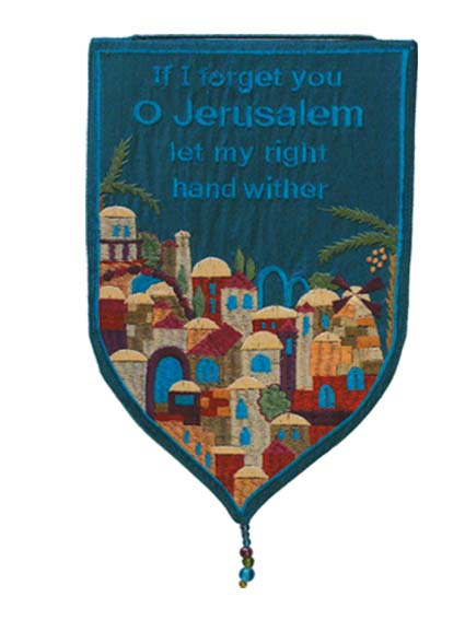 Teal If I Forget You Large Shield Tapestry