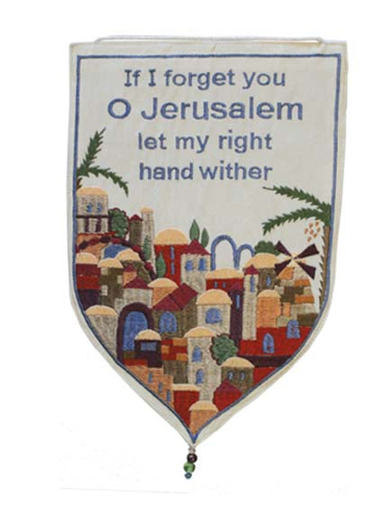 White If I Forget You Large Shield Tapestry