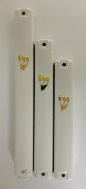 White Plastic Mezuzah Case 15cm (MZ-28285)
