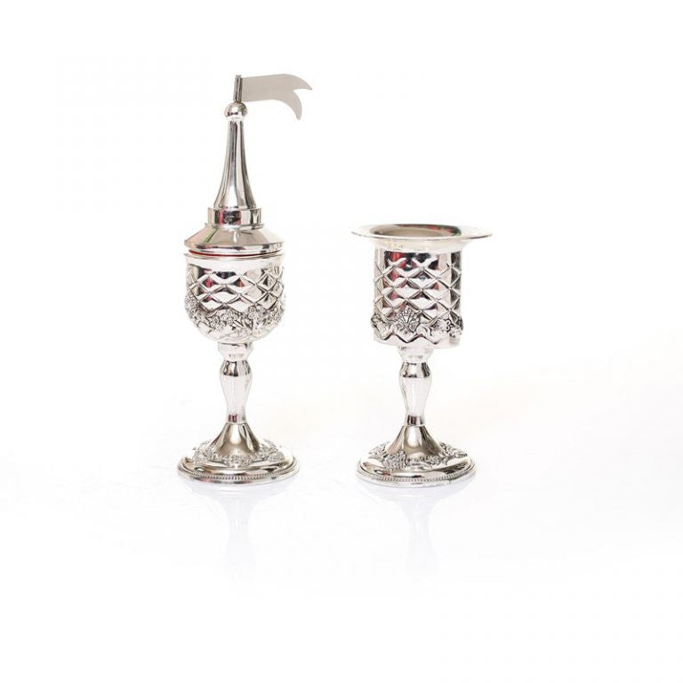 Silverplate 2pc Havdalla Set Pillows Design (HV-X1186)