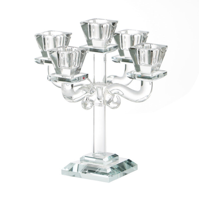 5 Branch Crystal Candelabra-8"H (CS-X1579K)
