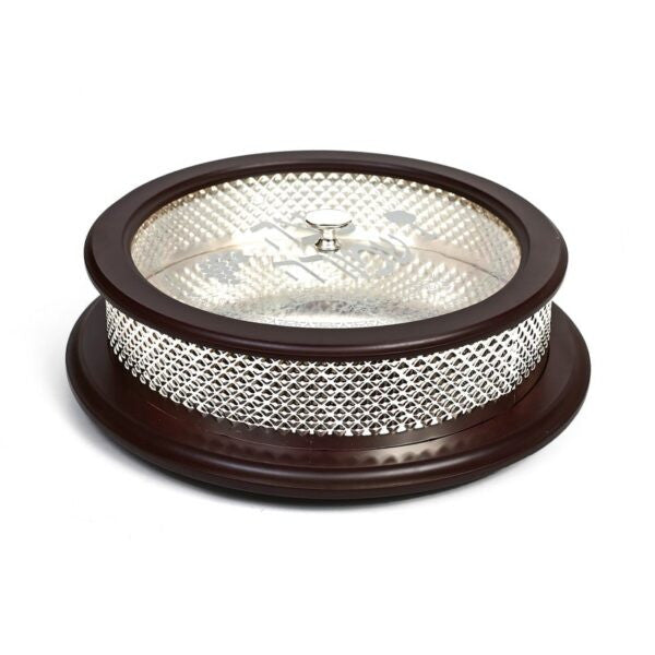 SilverPlate/Wood Matzah Box-14" (P-X1882K)
