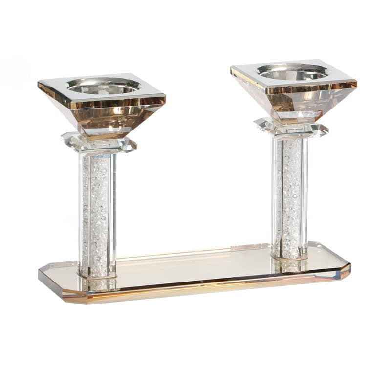 Crystal Candlestick Pair On Tray 5" (CS-X1970AS)