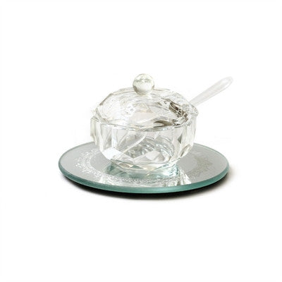 Small Crystal Honey Dish with Coaster (HD-X2583)
