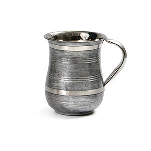 Stainless Steel Wash Cup-Lines Gray Design (WC-X3181)