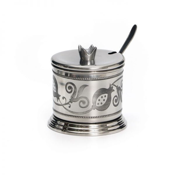 Silver Pomegranate Honey Dish (HD-X3587A)