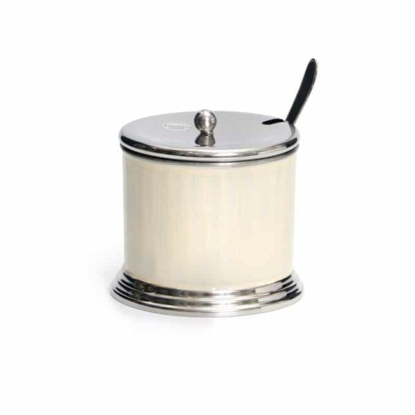 Enamel Bone/Silver Honey Dish (HD-X3597)