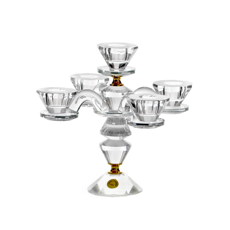 5 Branch Crystal Candelabra- 9.5" (CS-X3794)