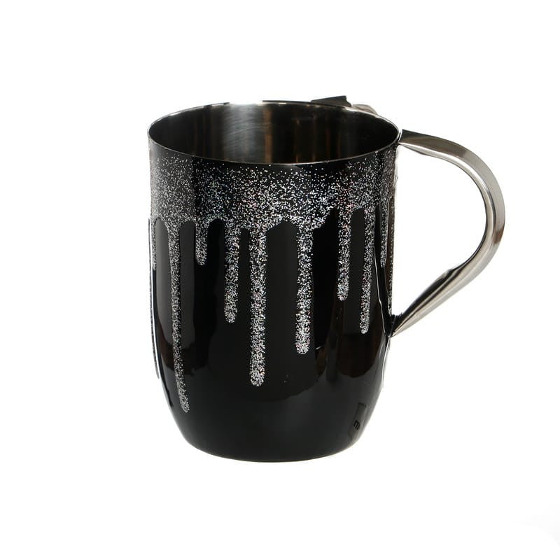 Stainless Steel Wash Cup-Black/Gray Drip Design (WC-X4474B)