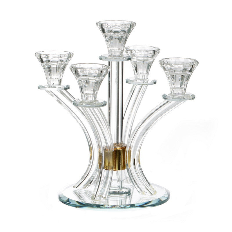 Crystal Candlelabra 5 Branch-11"H (CS-X4667C)