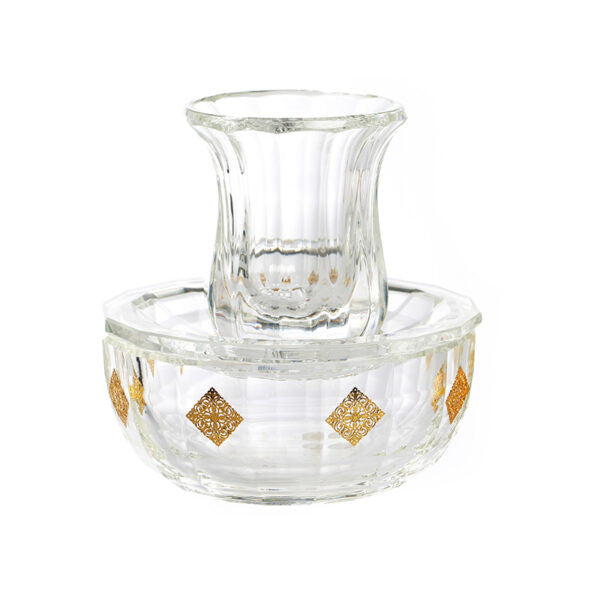 Glass Mayim Achronim Set-Gold (MA-X4682)