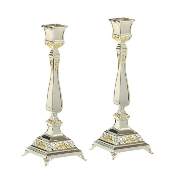 Silver Plated 10" Candlestick Pair-Gold (CS-X4862)