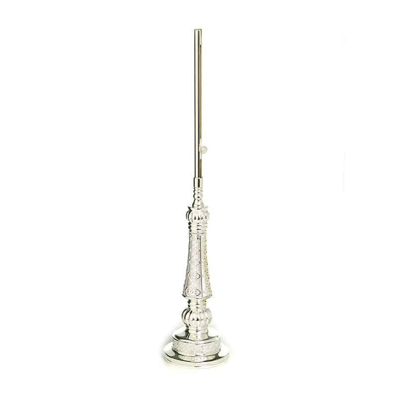 Silverplate Shabbat Candle Lighter Holder-Flower Design 16.5" (SHB-X5107A)