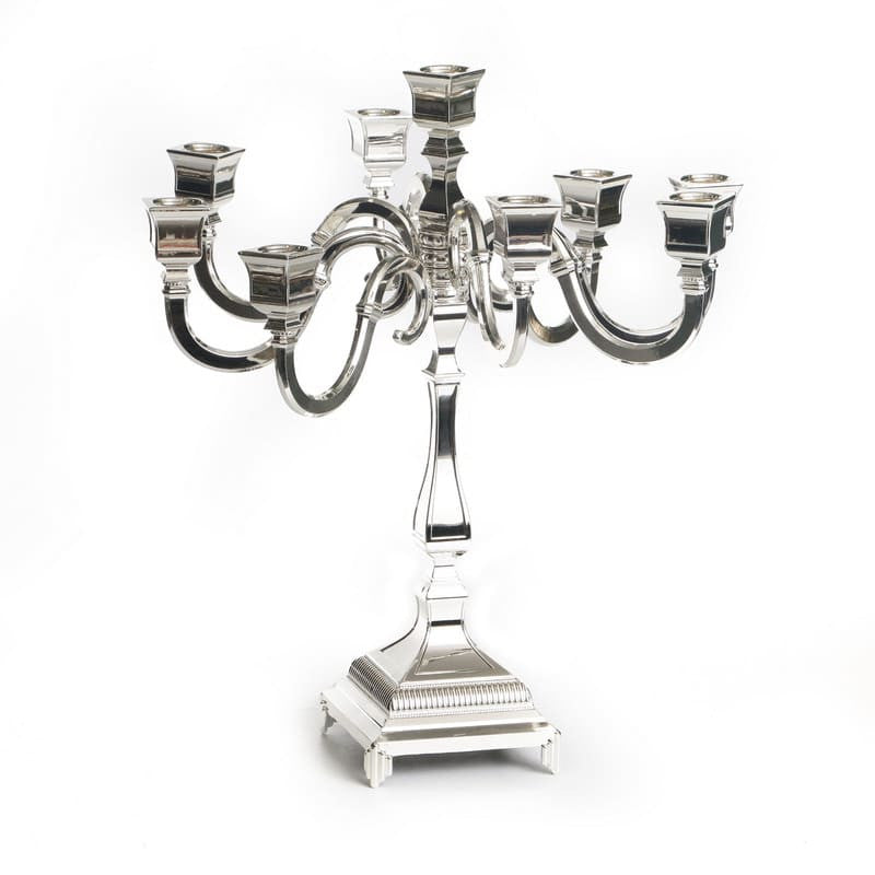 9 Branch Silverplate Candelabra-- 15" (CS-X5268B)