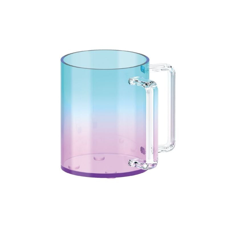 Blue Purple Colored Acrylic Washing Cup- Clear Handles 5" (WC-X5301A)