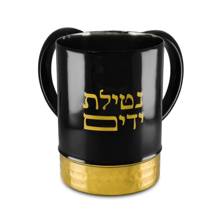 Stainless Enamel Washcup-Gold And Black - Blessing (WC-X5380AB)