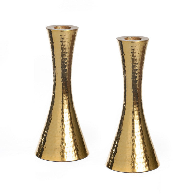 Gold/Metal Hammered Candlestick Pair 7" (CS-X5384Z)