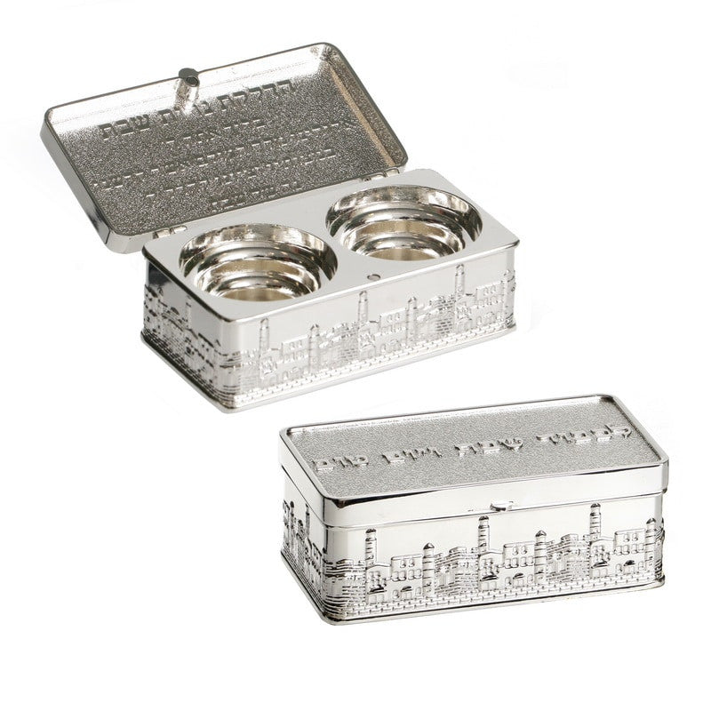 Travel Silverplate Tealight Holder-Jerusalem Design (CS-X5391)