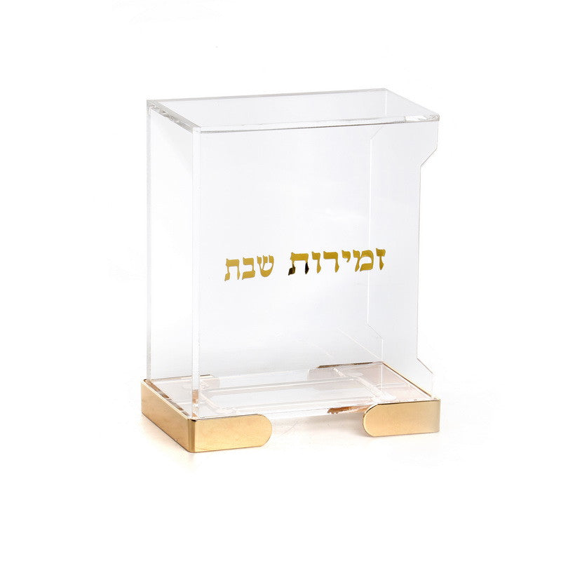 Acrylic Bencher Holder-Gold Stand-Open Side-6"x3.5"x7.5"H (SHB-X5566)