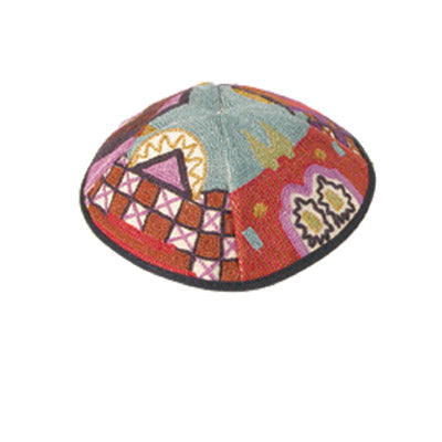 Multicolor Jerusalem Hand Embroidered Kippah