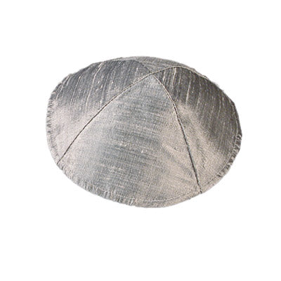 Silver Raw Silk Kippah (EM-YAR2)