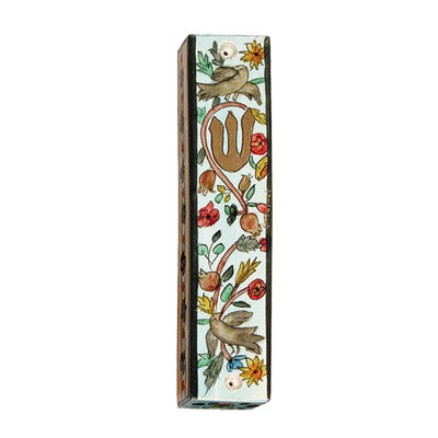 Small Wooden Mezuzah (EM-MZS Square)