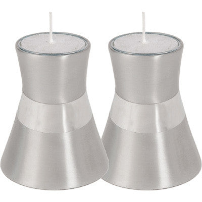 Anodized Aluminum Candlesticks Silver Small (EM-CMS1)