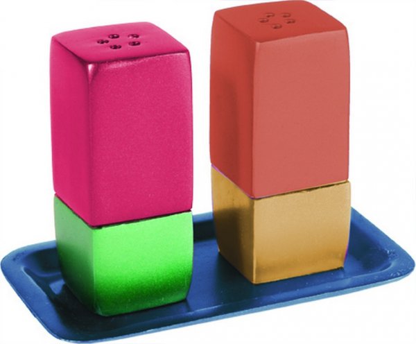 Anodize Aluminum Salt and Pepper Set Square (EM-SAA)