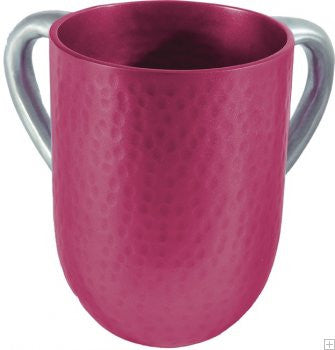 Aluminum Hammered Large Washing Cup Maroon (EM-NYA4)