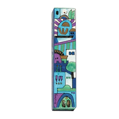 Small Wooden Mezuzah (EM-MZS Square)