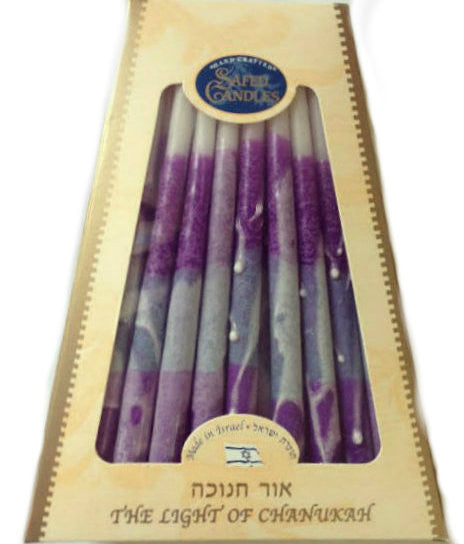 Safed Deluxe Purple/White Chanukah Candles (CH-CP32T)