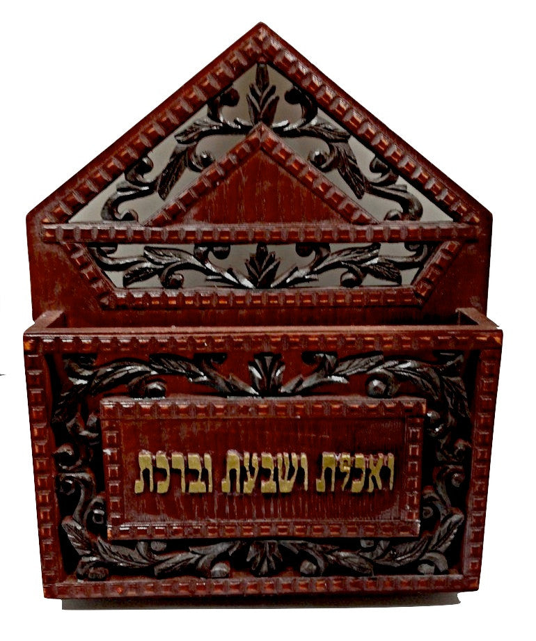Hand Carved Wood Wall Bencher Holder (54406)