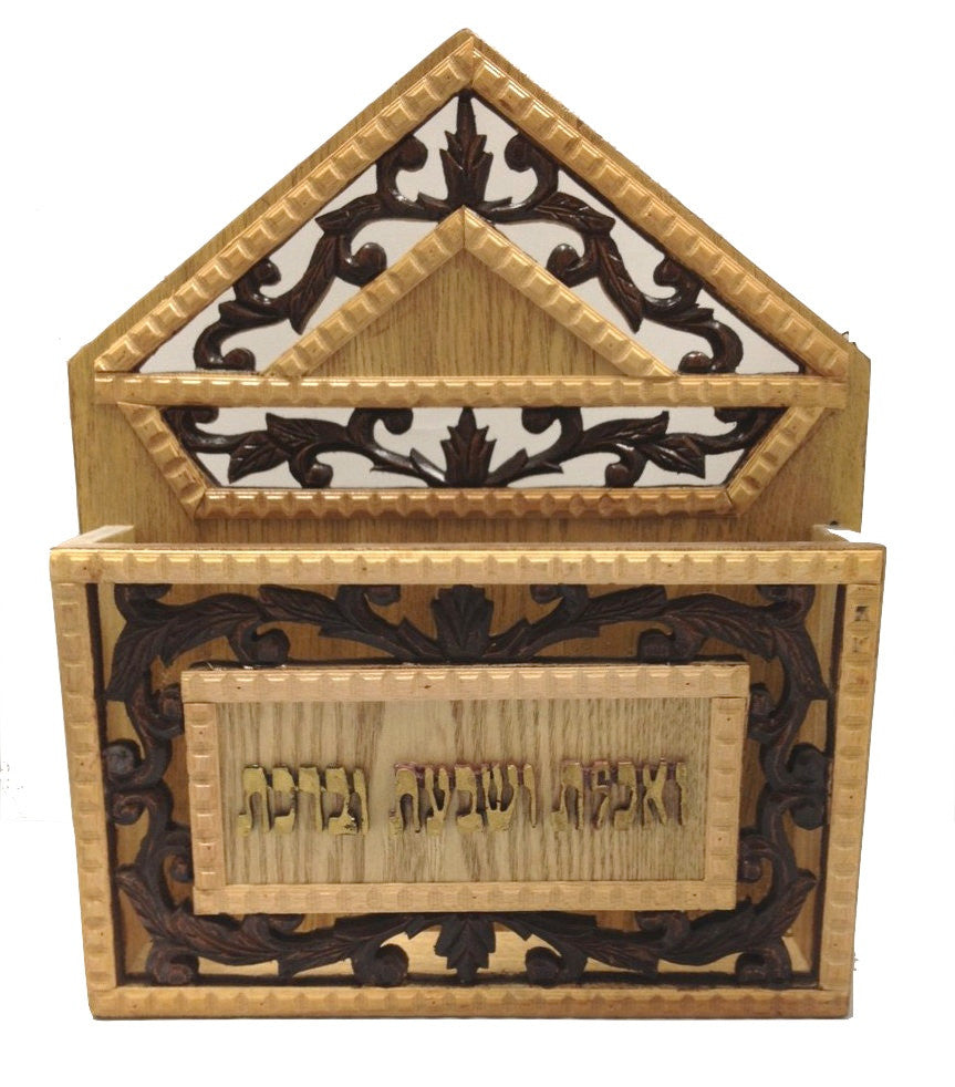 Hand Carved Wood Wall Bencher Holder (54406)
