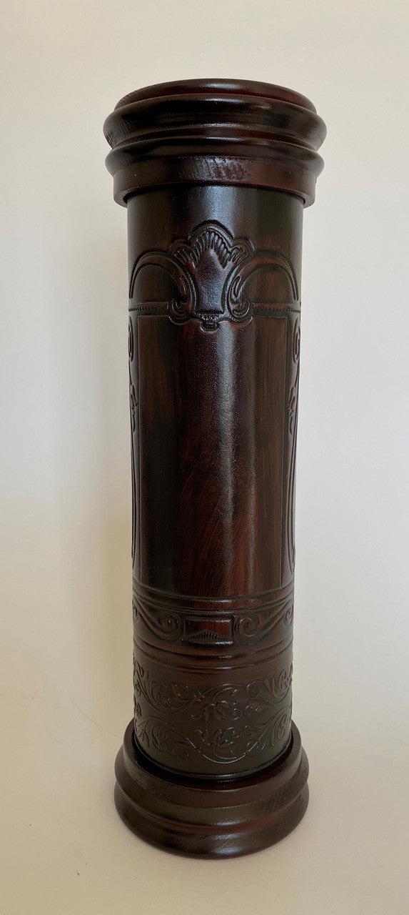 Antique Leather & Wood Megillah Holder 12"-Clean (MG-ALR12C)