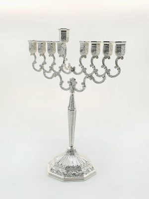 Silverplate Menorah-Square Bottom 11" (M-AVI02S)